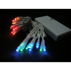 LED 20燈電池燈+USB-四彩 (IC電池盒)-透明線